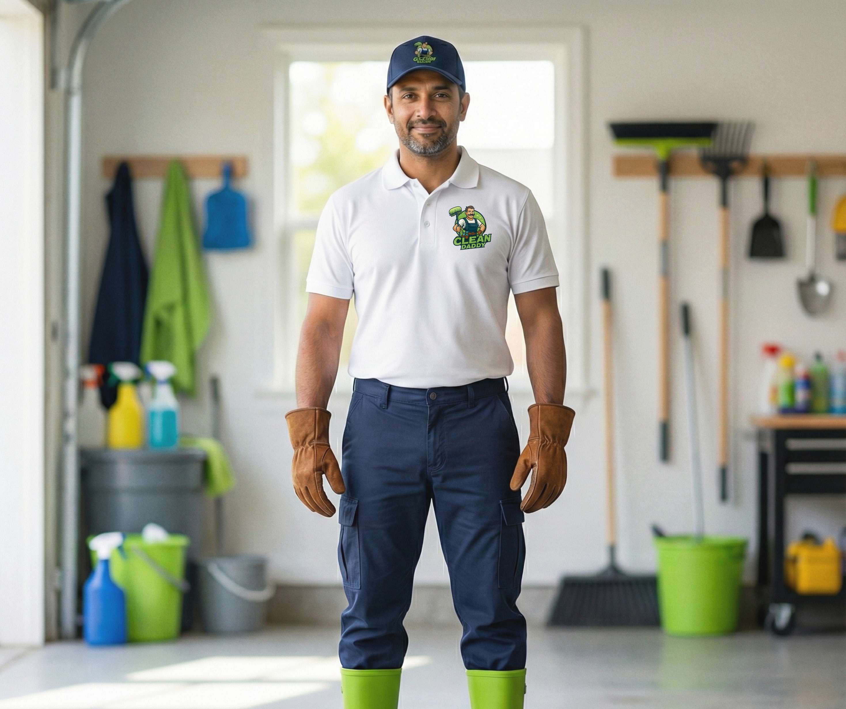 Clean Papi team member having fun while working